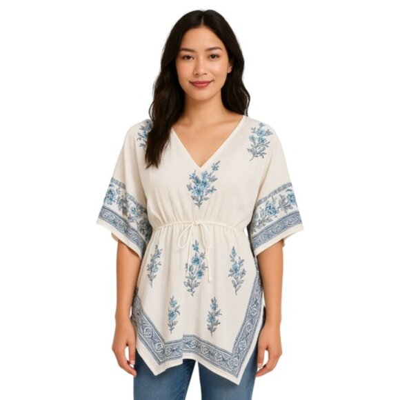 Lucky Brand Other - Lucky Brand Small Medium White Floral Swim Pullover Coverup